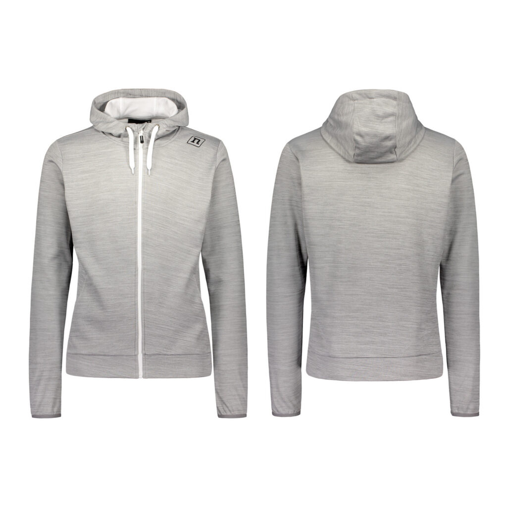 TRACK HOODIE WO'S 19 GREY MELANGE WHITE