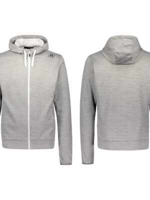 TRACK HOODIE UX 19 GREY MELANGE WHITE