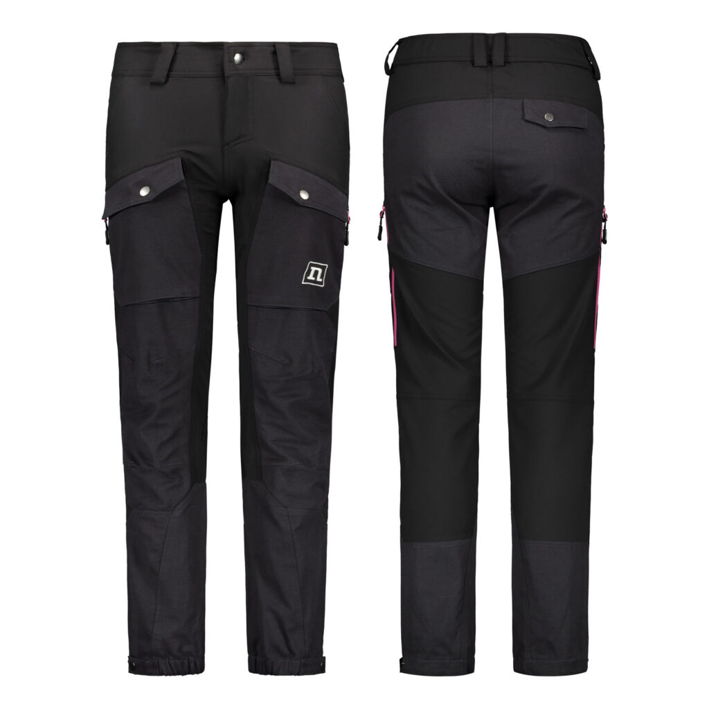 FJELL PANTS WO'S BLACK DK GREY PINK
