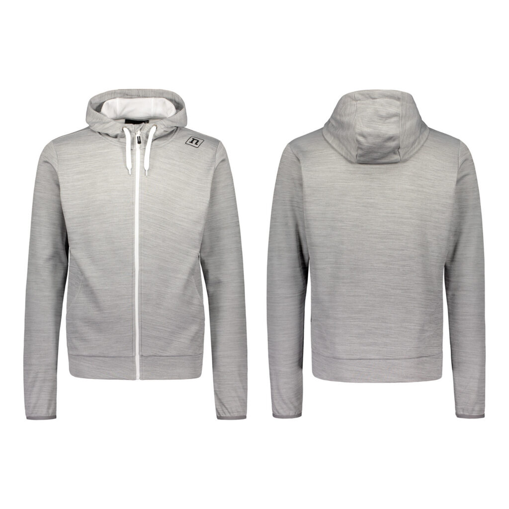 TRACK HOODIE KIDS 19 GREY MELANGE WHITE