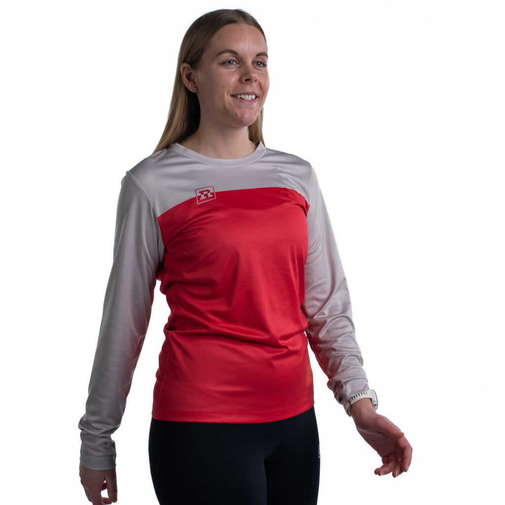 MILER T-SHIRT LS WO'S RED/BEIGE 22