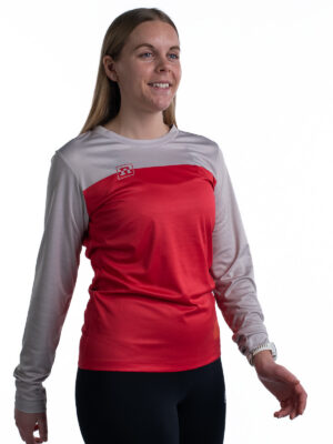 MILER T-SHIRT LS WO'S RED/BEIGE 22