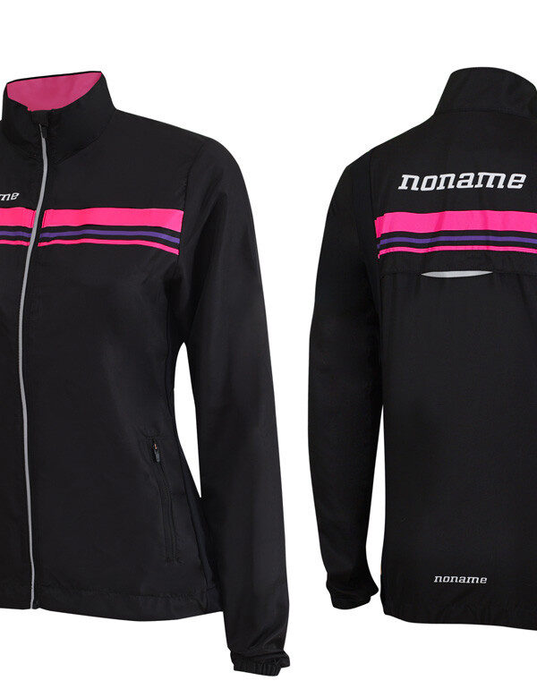 EXERCISE JACKET WO'S BLACK/PINK/WHITE STRIPES