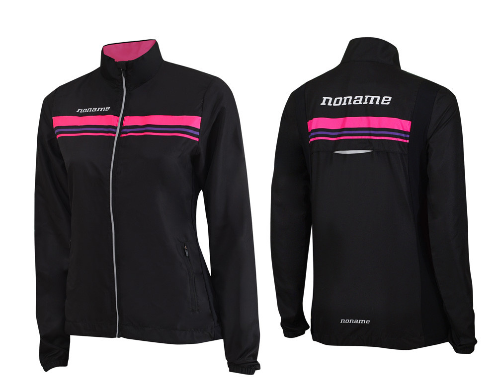 EXERCISE JACKET WO'S BLACK/PINK/WHITE STRIPES