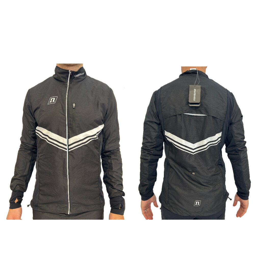 RUNNING JACKET UX BLACK/WHITE STRIPES
