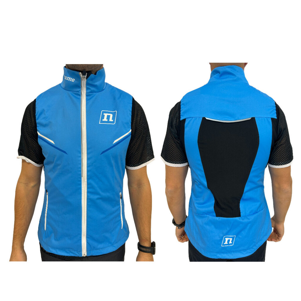 PRO SOFTSHEL VEST UX CYAN/WHITE/BLUE STRIPES