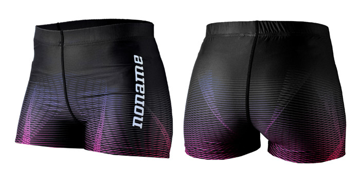 EMMA SHORT TIGHTS WO'S BLACK WITH THIN PINK LINES