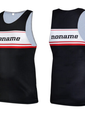 RUNNING SINGLET PLUS UX BLACK/WHITE/RED