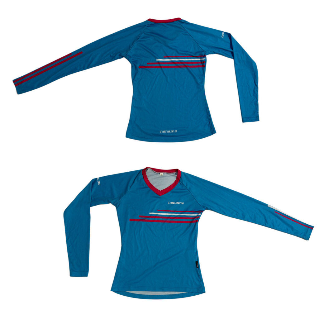 RUNNING T-SHIRT LS WO'S LIGHT BLUE/PINK/V-NECK
