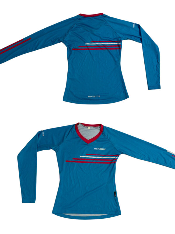 RUNNING T-SHIRT LS WO'S LIGHT BLUE/PINK/V-NECK