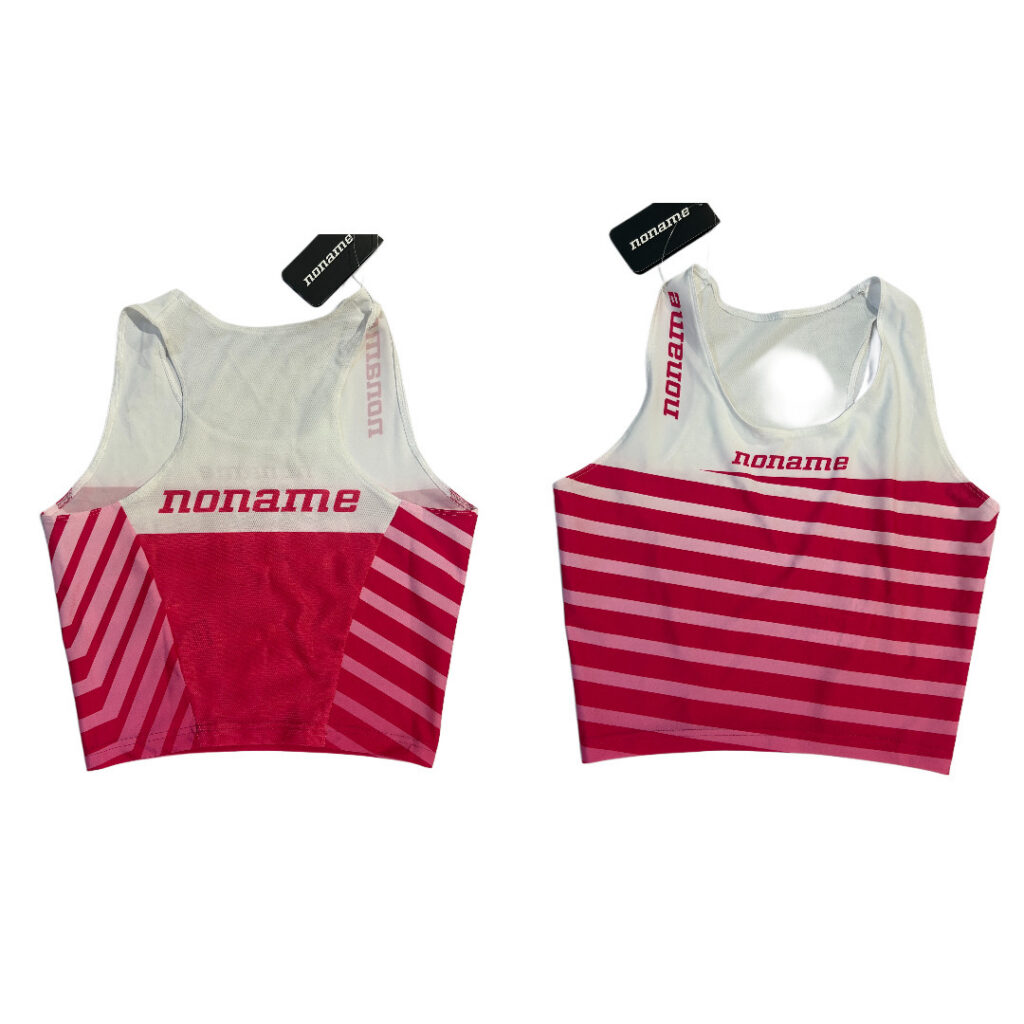 WO'S HALF LONG TOP PINK/WHITE