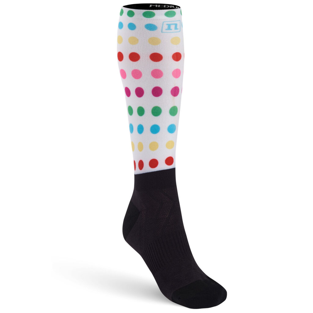 O-SOCKS DOTS WHITE WHITE RAINBOW