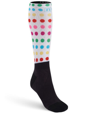 O-SOCKS DOTS WHITE WHITE RAINBOW