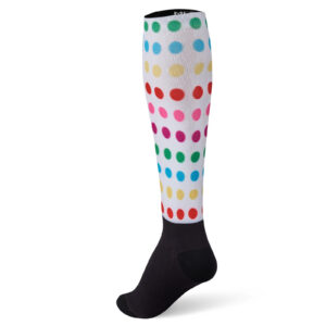 O-SOCKS DOTS WHITE WHITE RAINBOW