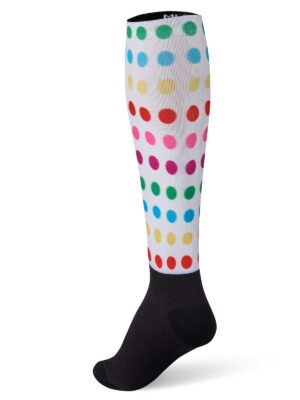 O-SOCKS DOTS WHITE WHITE RAINBOW