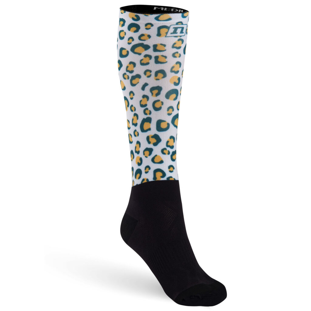 O-SOCKS DOTS LEOPARD WHITE